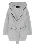 Fabiana Filippi Hooded Belted Wool-Cashmere Coat — grey