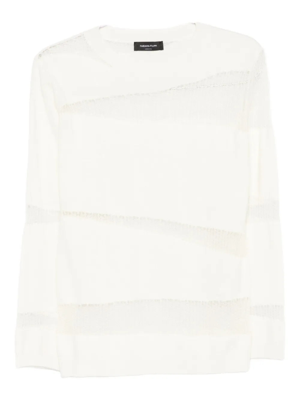 Fabiana Filippi Mesh-Panel Sweater — Off-White