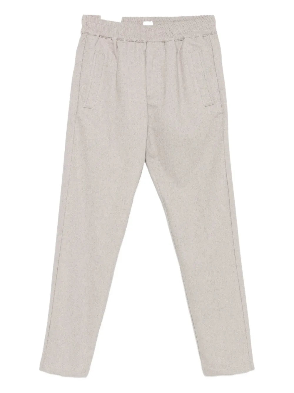 Eleventy Elastic-Waistband Wool-Cashmere Trousers — beige