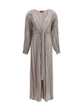 Missoni Sequin-Embellished Striped Dress — Pink