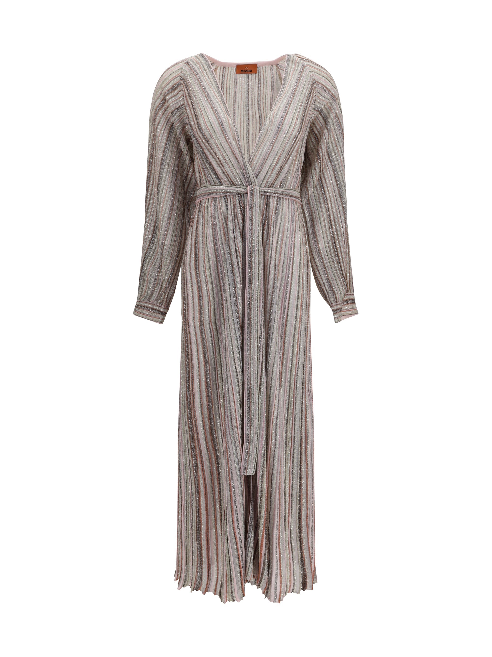 Missoni Sequin-Embellished Striped Dress — Pink