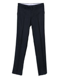 Stefano Ricci Pressed-Crease Wool Trousers — Dark Blue