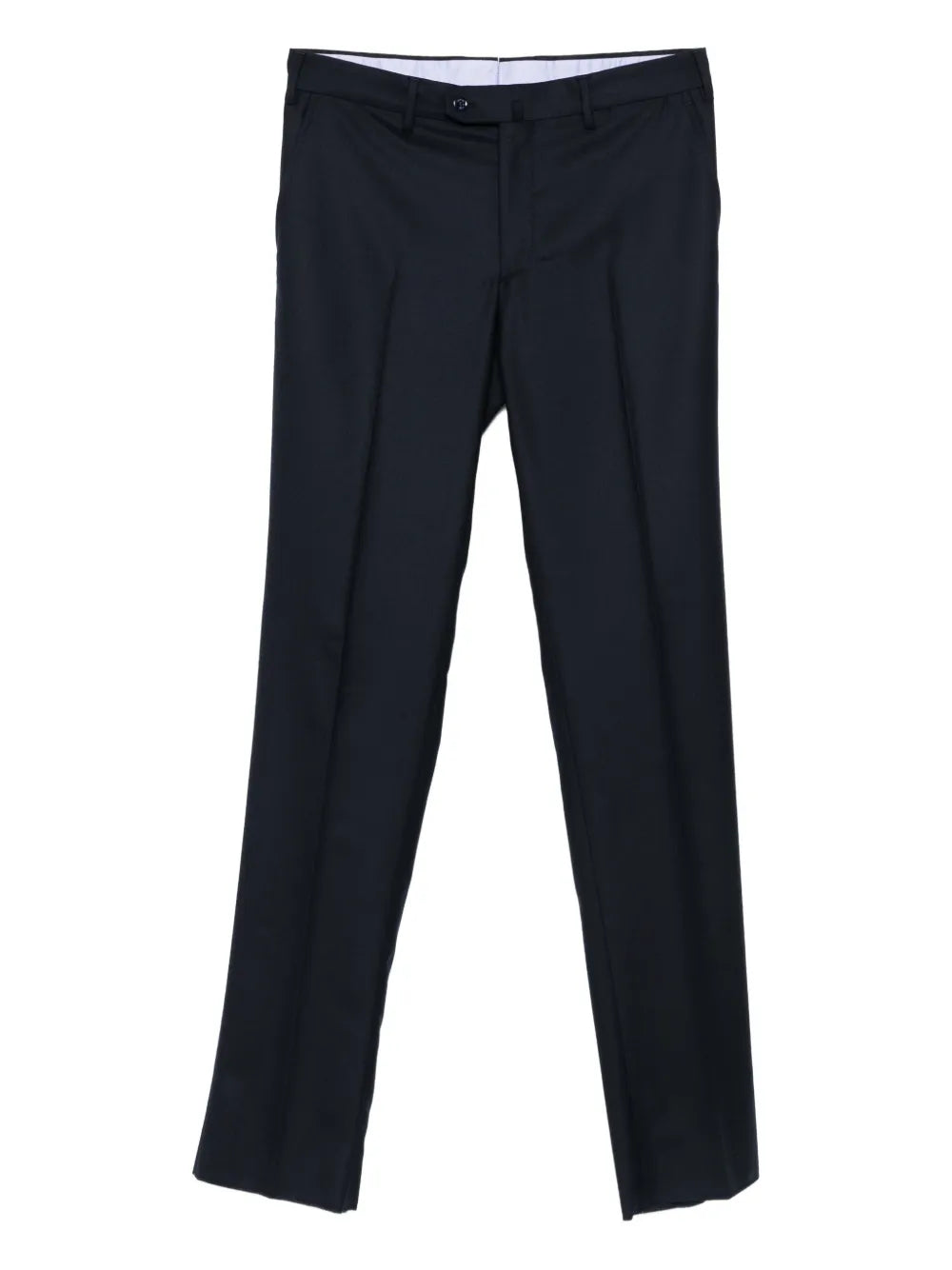 Stefano Ricci Pressed-Crease Wool Trousers — Dark Blue