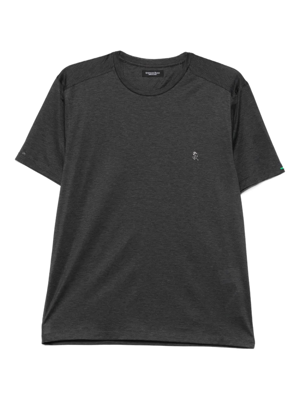 Stefano Ricci Embroidered-Logo Cotton T-Shirt — Charcoal