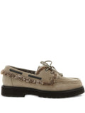 Brunello Cucinelli Shearling-Trimmed Suede Loafer — Grey