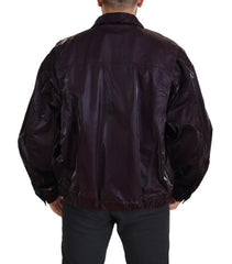 Bordeaux Nylon Collared Men Coat Jacket Clothing