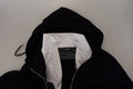 Men's Black Polyester Hooded Full Zip Jacket Clothing