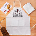 Delantal de cocina personalizado BBQ Grill Fork Element Resistente a las manchas con bolsillo y textos Picnic Día del Padre Regalo de cumpleaños para papá BBQ Master