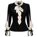 Elegant Fitted Blouse - Black
