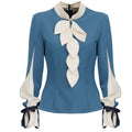 Elegant Fitted Blouse - Blue
