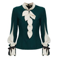 Elegant Fitted Blouse - Emerald