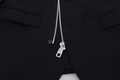 Men's Black Wool Full Zip Long Sleeves Jacket Virgin Clothing