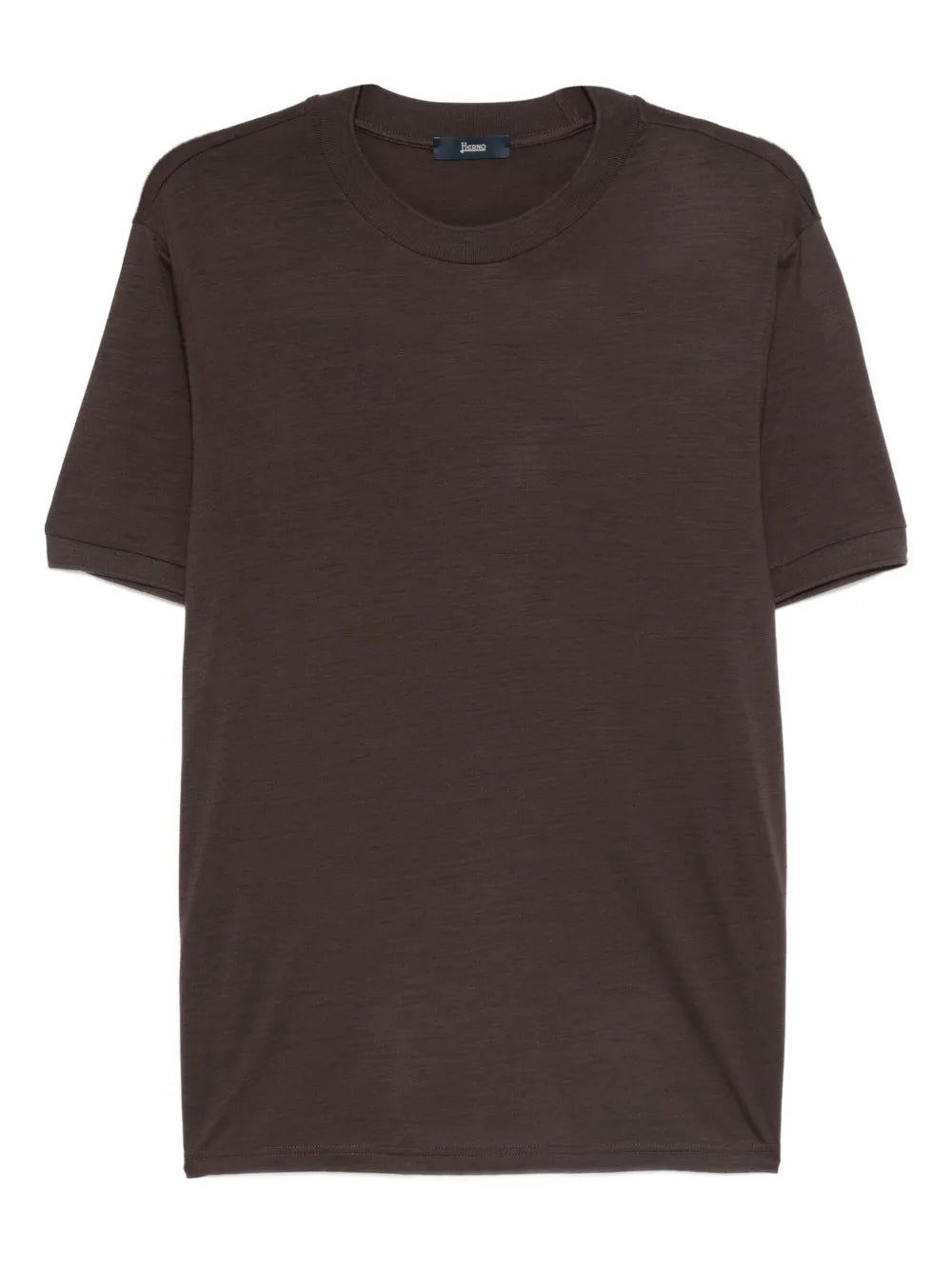 Herno Textured Crewneck T-Shirt — Brown