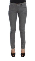 Women's Gray Cotton Blend Slim Fit Jeans Clothing