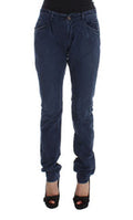 Women's Blue Cotton Blend Denim Jeans Clothing