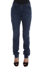 Women's Blue Cotton Blend Denim Jeans Clothing