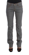 Women's Gray Cotton Regular Fit Denim Jeans Clothing