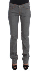 Women's Gray Cotton Regular Fit Denim Jeans Clothing