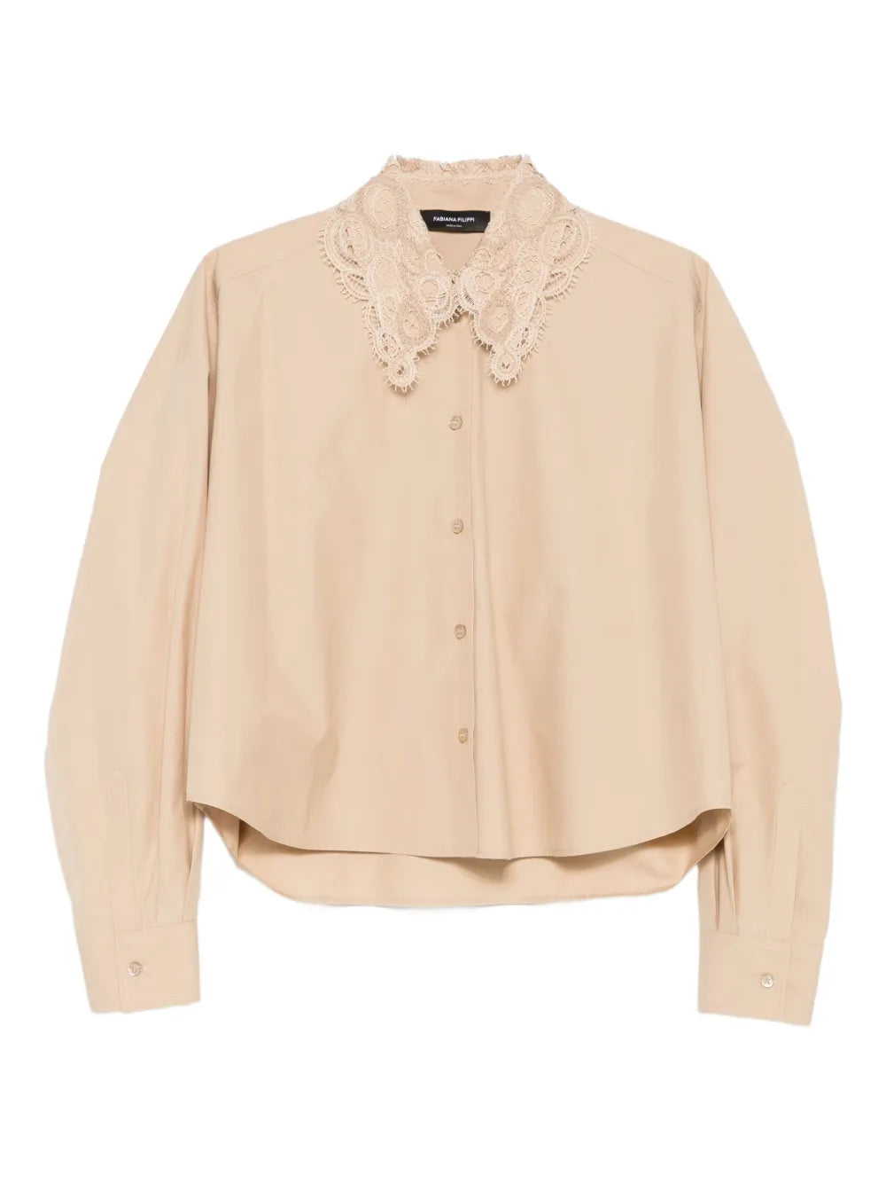 Fabiana Filippi Lace-Trimmed Blouse — Beige