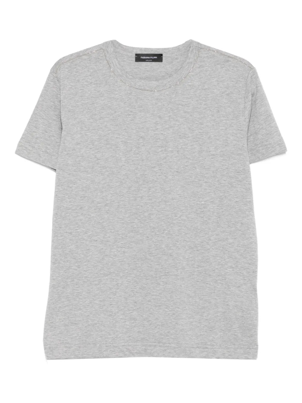 Fabiana Filippi Crew-Neck Cotton T-Shirt — grey