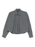 Fabiana Filippi Button-Down Cropped Shirt — Grey