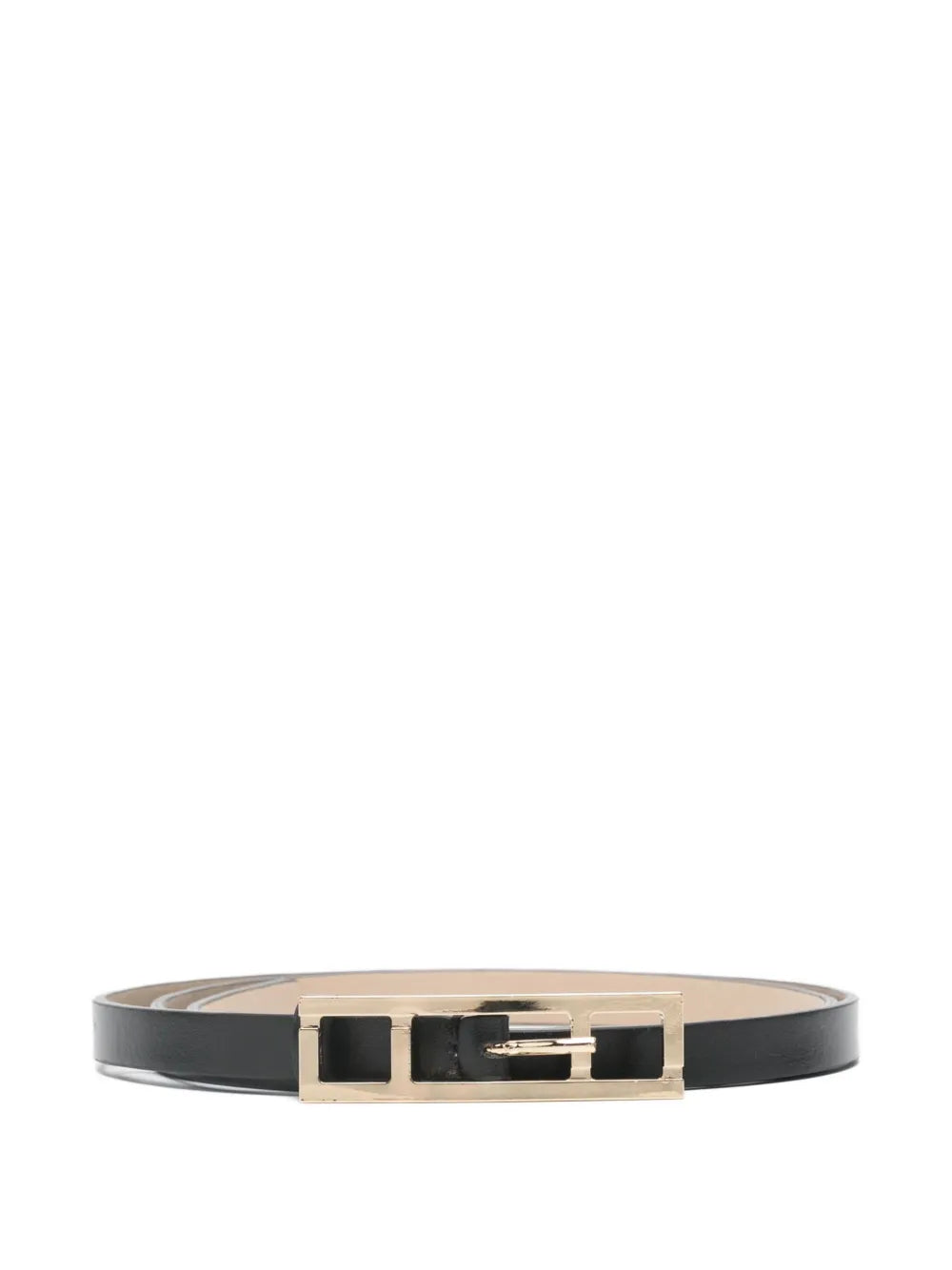 Fabiana Filippi Rectangle-Buckle Leather Belt — Black