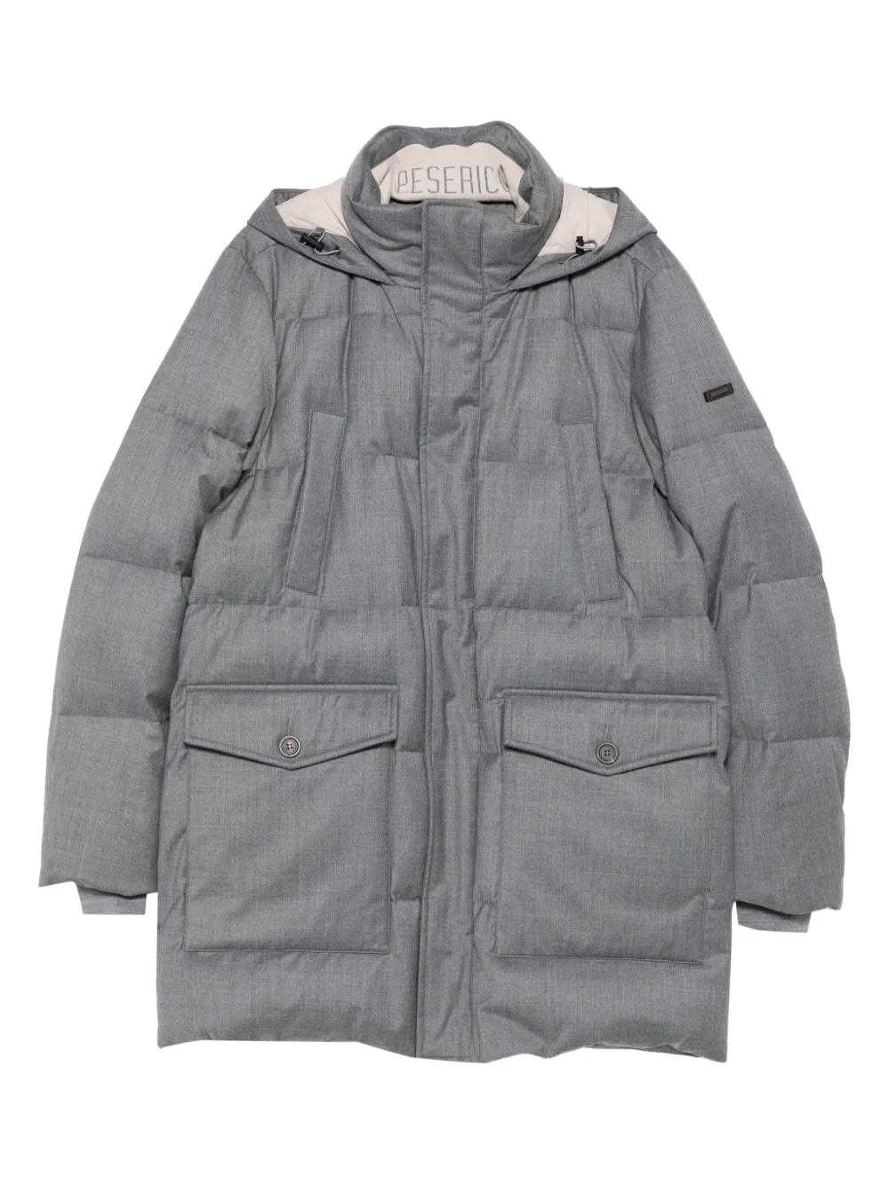Peserico Quilted Wool Down Down Jacket — Grey