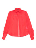 Kiton Sheer Panelled Shirt — Red