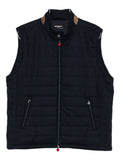 Kiton Quilted Cashmere Vest — Navy