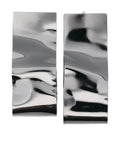 Peserico Silver-Tone Wavy Rectangle Earrings — Silver