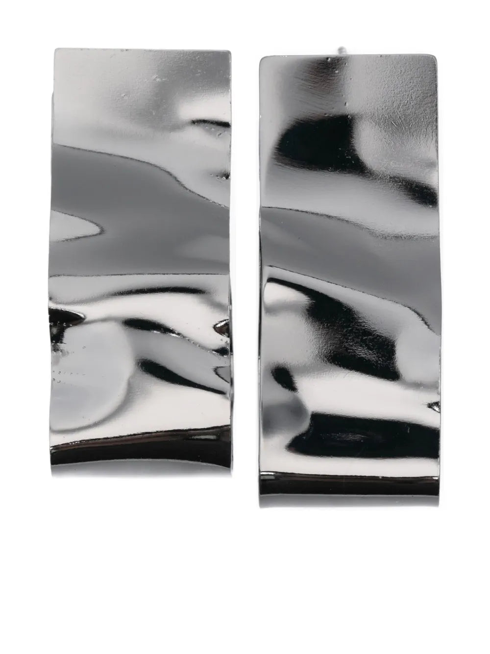 Peserico Silver-Tone Wavy Rectangle Earrings — Silver