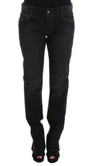 Women's Blue Wash Cotton Boyfriend Jeans Clothing