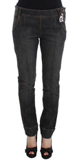 Women's Gray Cotton Slim Fit Denim Jeans Clothing