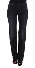 Women's Blue Cotton Blend Slim Fit Bootcut Jeans Clothing
