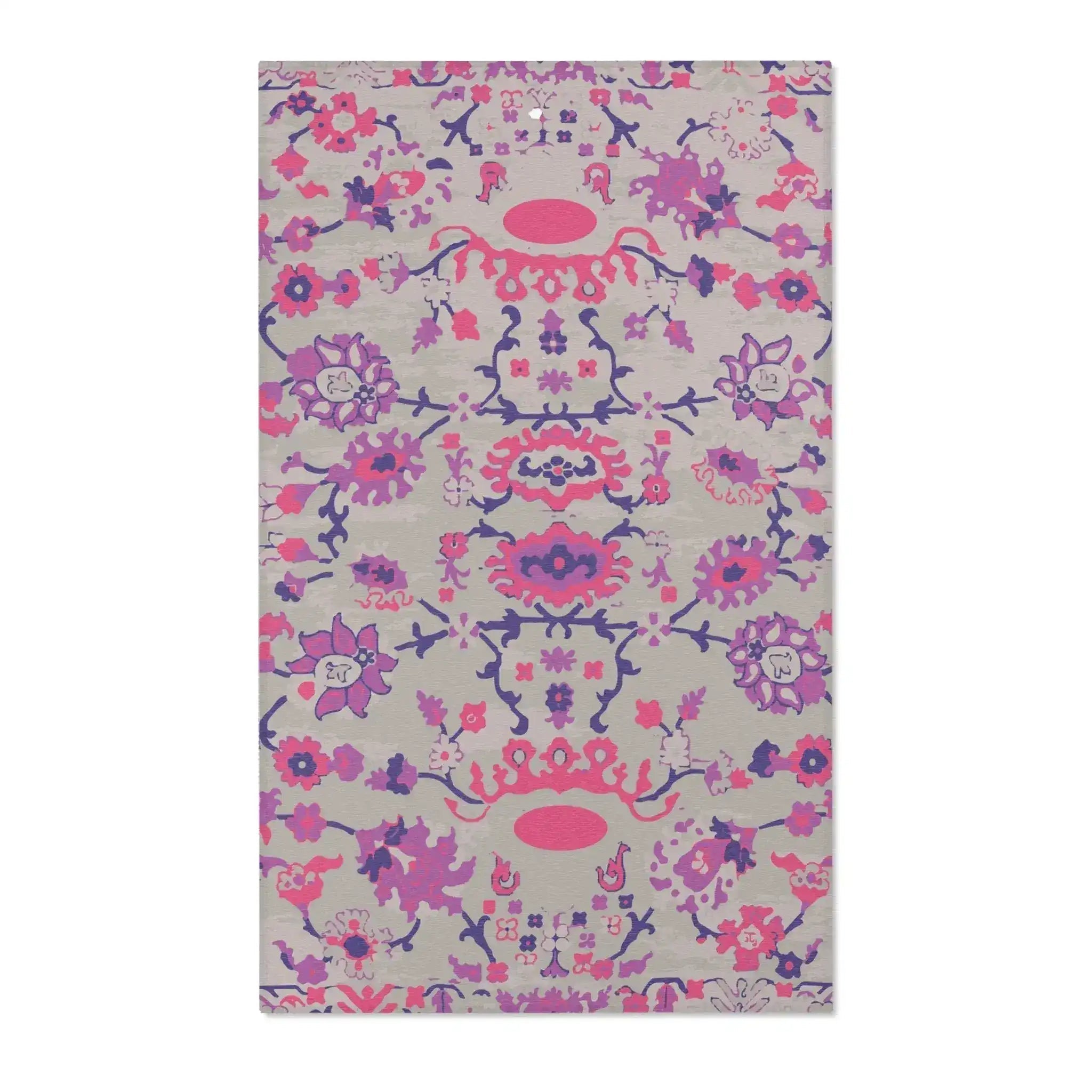 Vibrant Fuchsia & Violet Floral Accent Rug