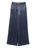Peserico Satin Trousers — Dark Blue