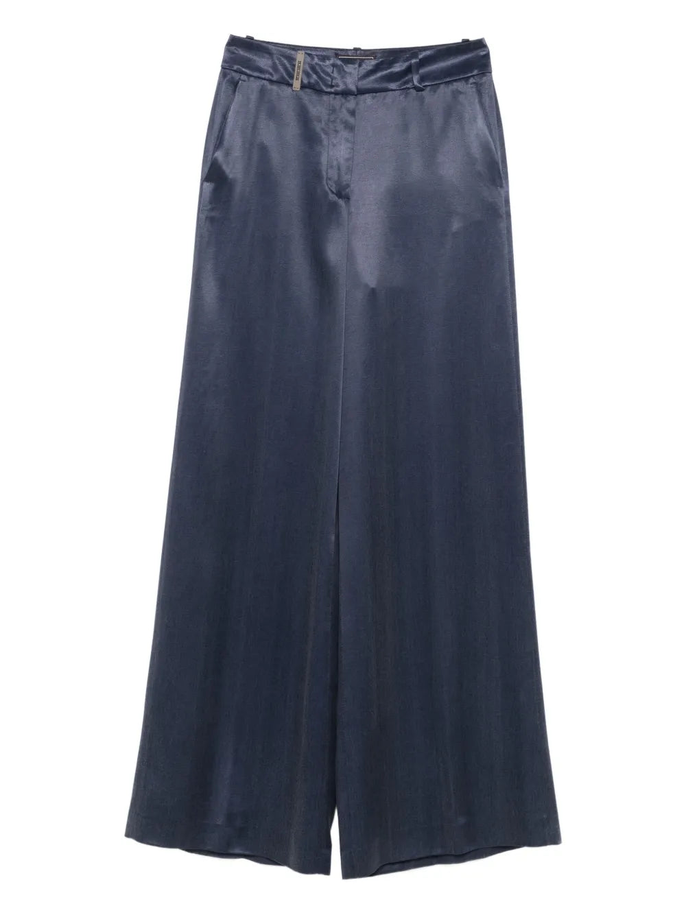 Peserico Satin Trousers — Dark Blue