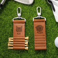 Foto personalizada de la mascota a las líneas de cuero de la PU Golf Tee titular de la etiqueta de la bolsa con el nombre del animal doméstico y 5 piezas de bambú Tees Golf Club de regalo de cumpleaño