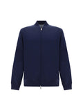 Brunello Cucinelli Cotton Zip Sweatshirt — Navy