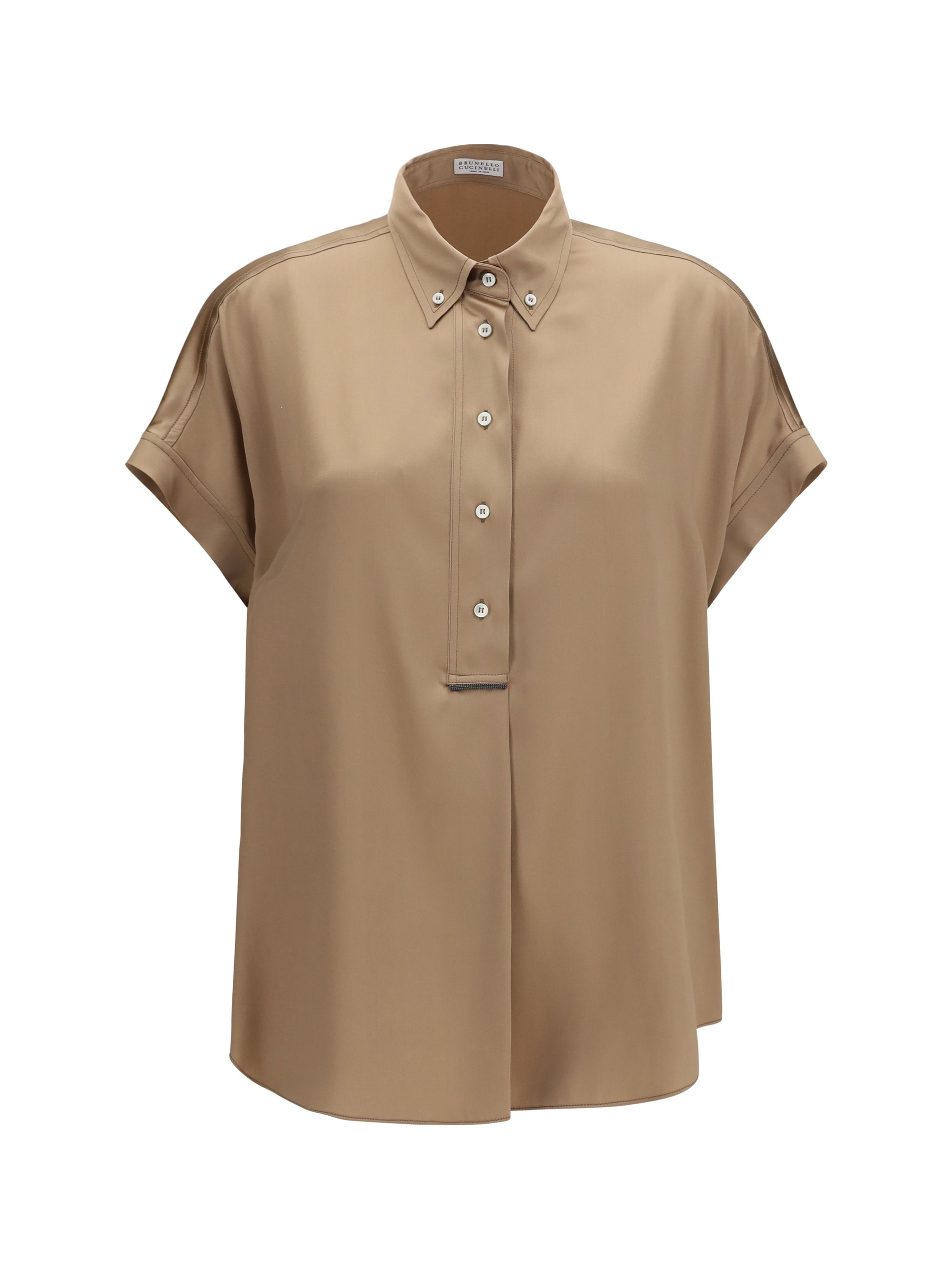 Brunello Cucinelli Silk Shirt — Beige
