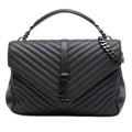 Large Chevron Sheepskin Monogram College Satchel