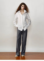 [FF×JW Ghosn Stripe] Lapel contrast classic striped shirt