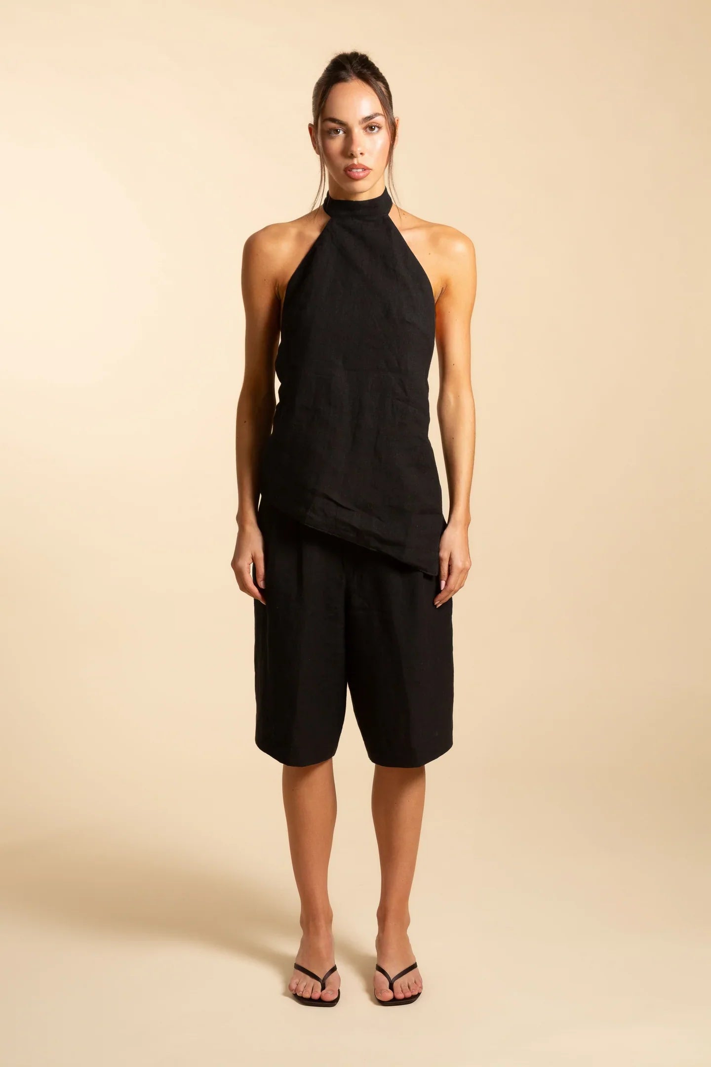 TOP HALTER | NEGRO