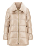Herno Quilted with Shearling Collar Down Jacket — Beige