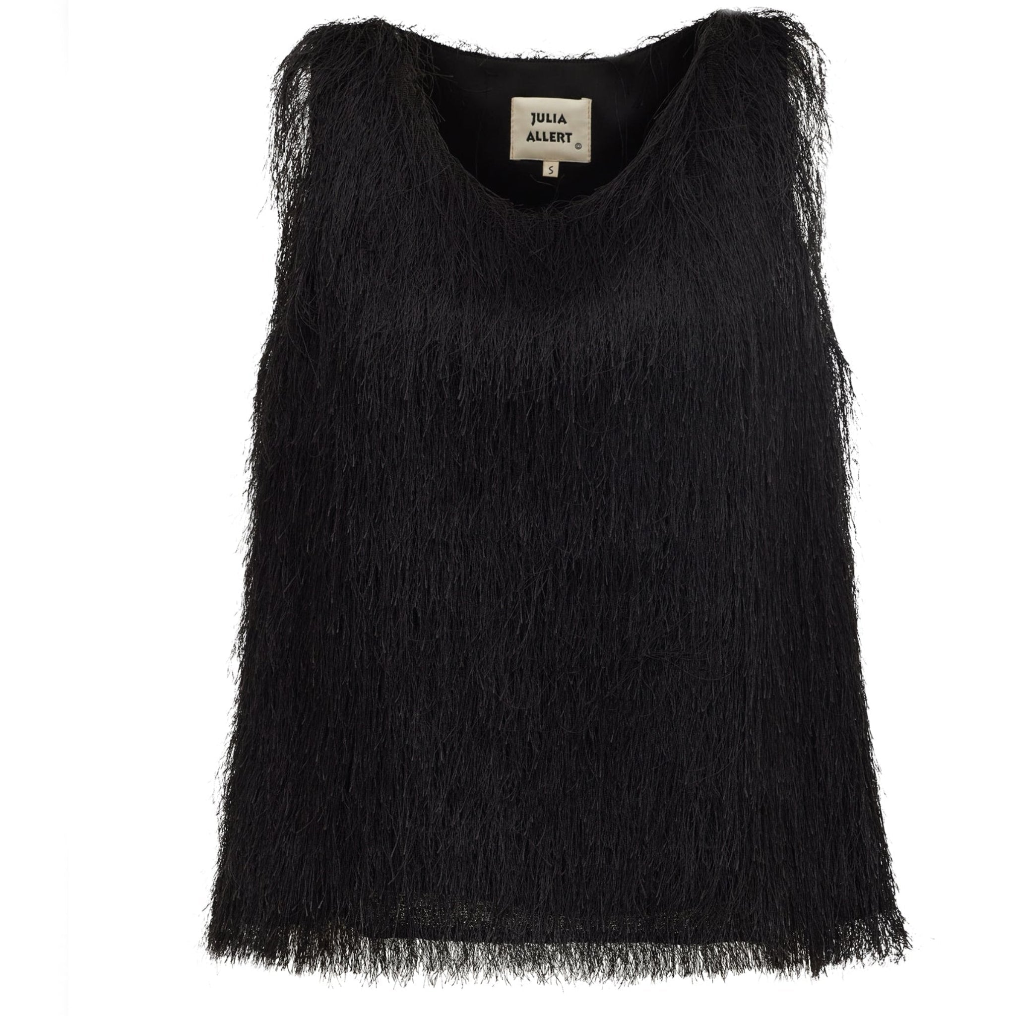 Fringe Sleeveless Top - Black