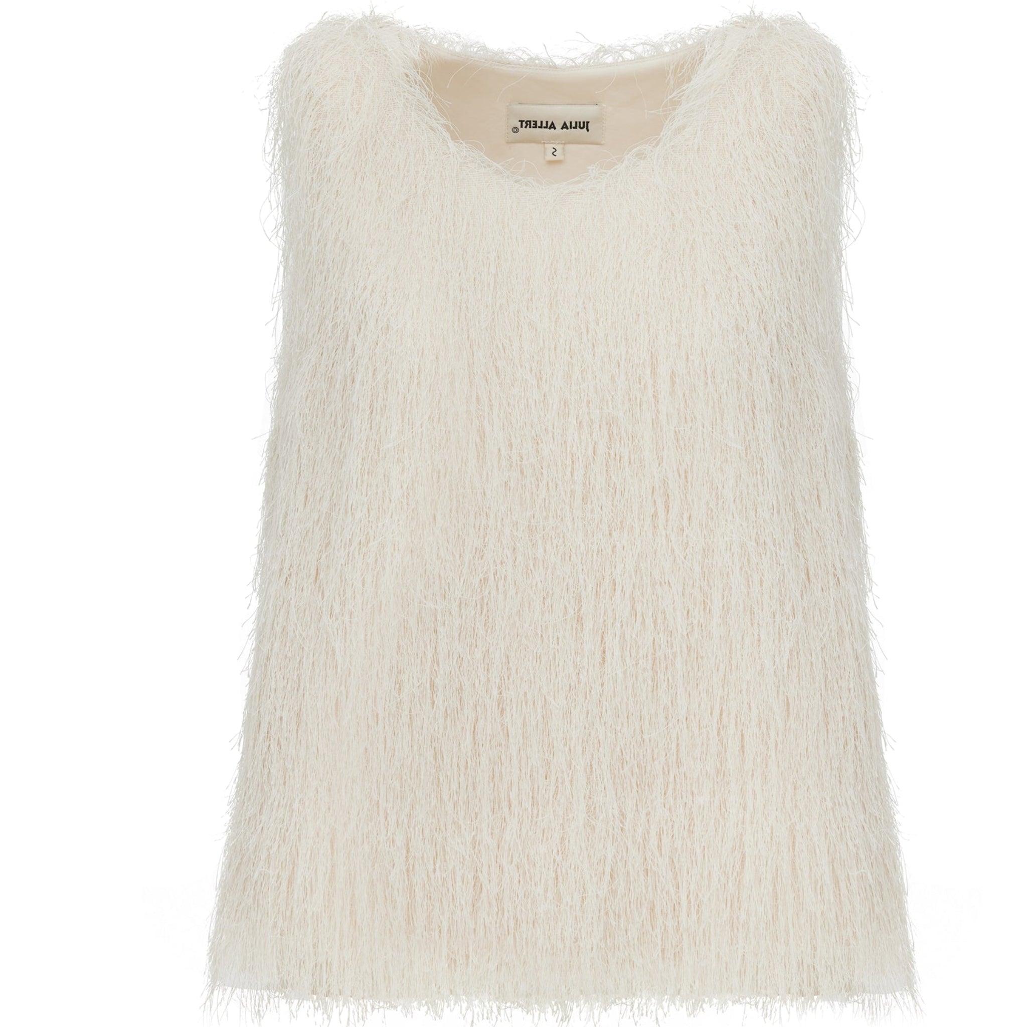 Fringe Sleeveless Top - Ivory