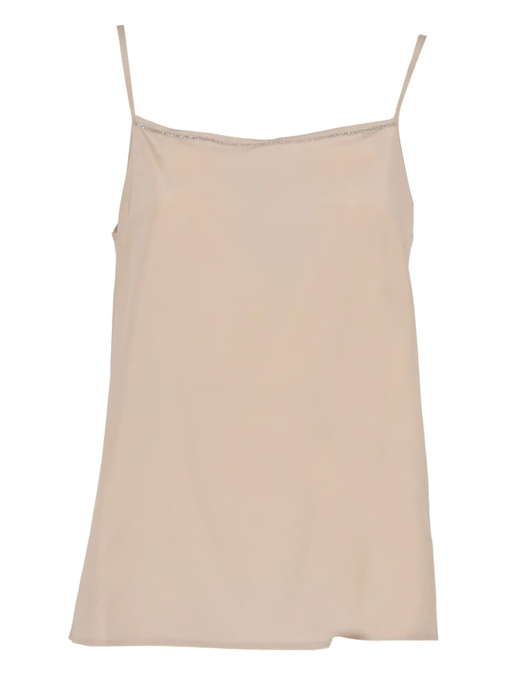 Peserico Beaded-Trim Tank Top — Beige