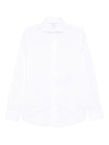 Brunello Cucinelli Long-Sleeve Cotton-Blend Shirt — White
