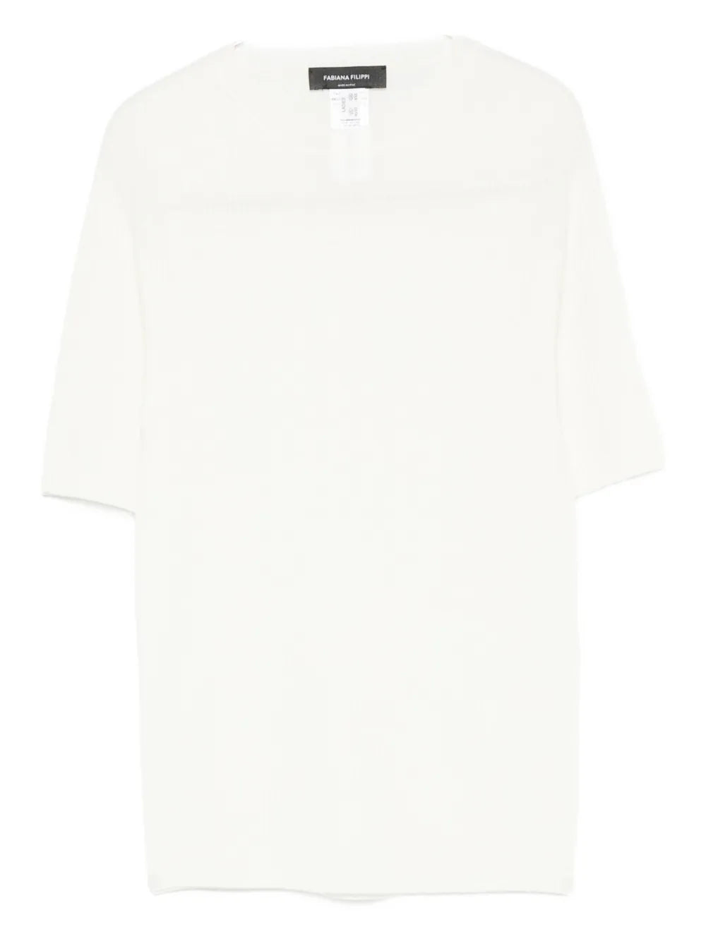 Fabiana Filippi Wool Blend Ribbed Knit Knit Top — White