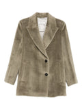 Peserico Peak-Lapel Alpaca-Wool Coat — Olive Green